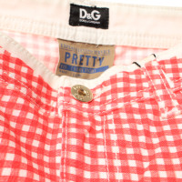 Dolce & Gabbana Pantaloni a scacchi rosso/bianco