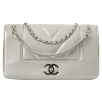 Chanel Classic Flap Bag Leather in Silvery