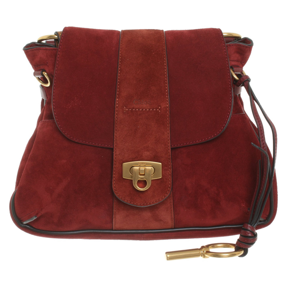 Chloé Handtasche aus Wildleder in Rot