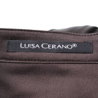 Luisa Cerano Zijden blouse in donkerbruin