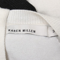 Karen Millen Strickpullover in Creme/Schwarz