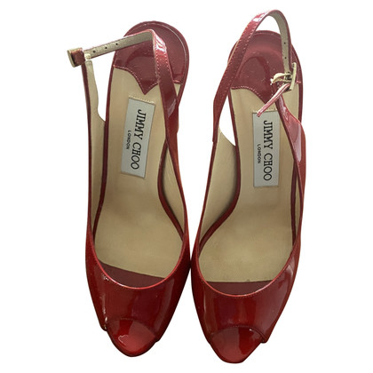 Jimmy Choo Wedges Patent leather in Red