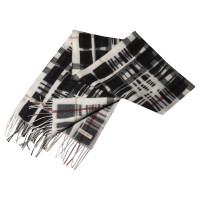 Burberry zwart / wit wollen sjaal