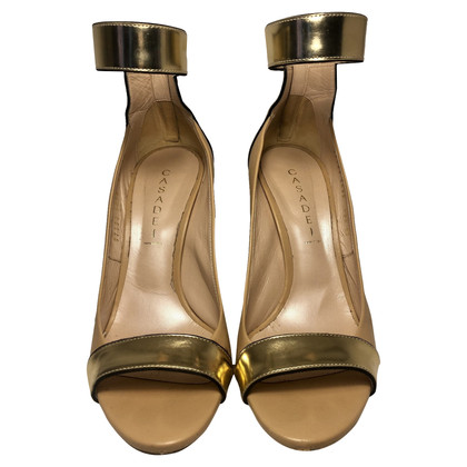 Casadei Sandals Leather in Gold