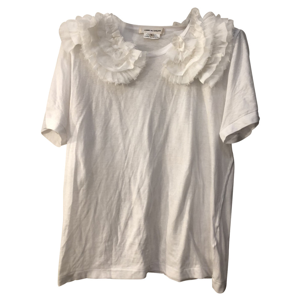 Comme Des Garçons Top en Coton en Blanc