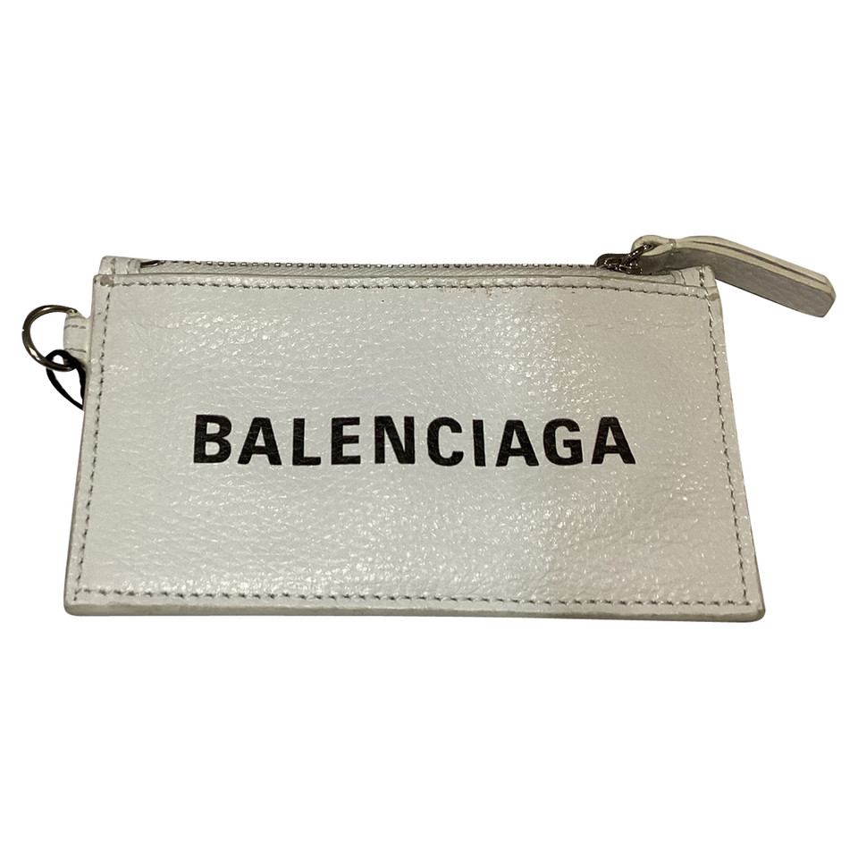 Balenciaga Täschchen/Portemonnaie aus Leder in Weiß