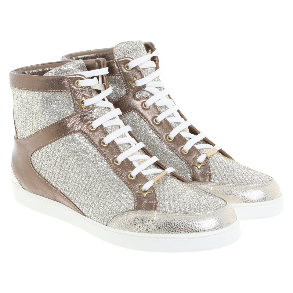 Jimmy Choo Sneakers en argent / or