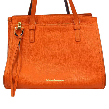 Salvatore Ferragamo Shopper Leather in Orange