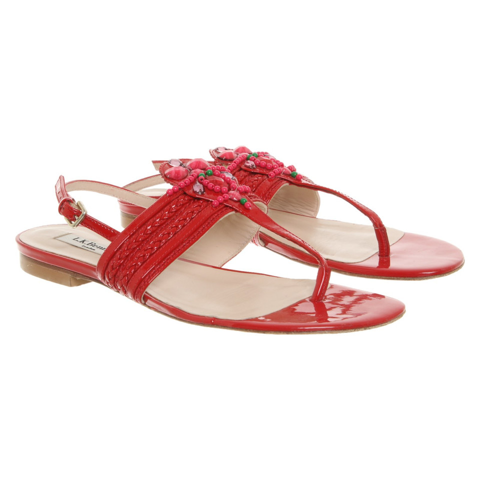 L.K. Bennett Sandals Patent leather in Red