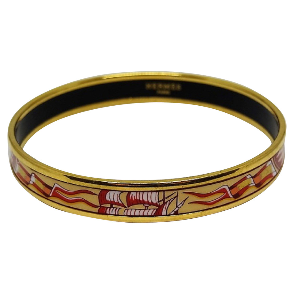 Hermès Gold-colored bangle with pattern