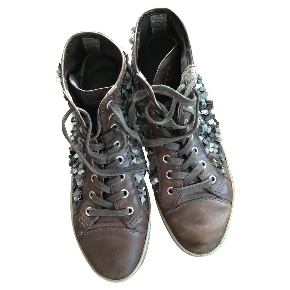 Hogan Sneakers aus Leder in Grau