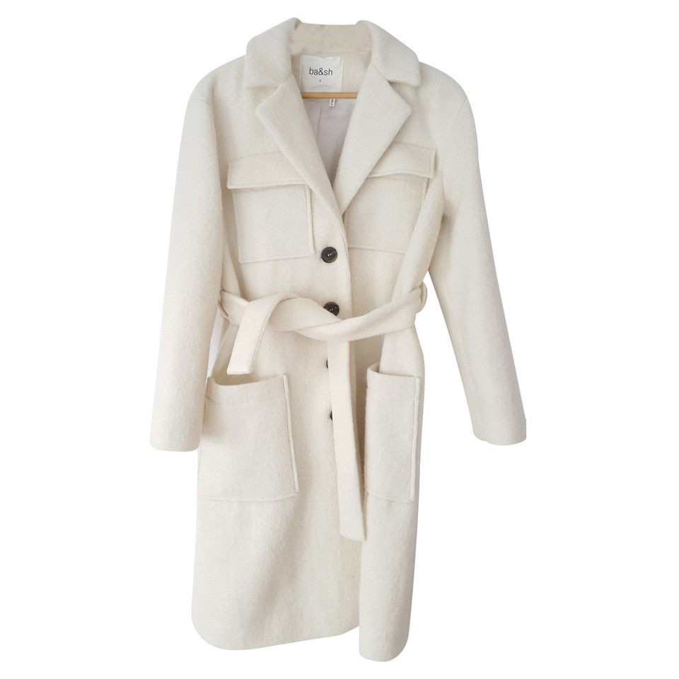 Bash Jacke/Mantel aus Wolle in Creme