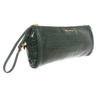 Miu Miu Clutch en Cuir verni en Vert