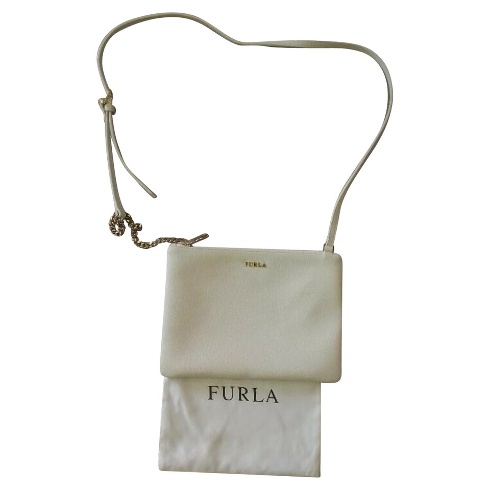 Furla Umhängetasche aus Leder in Weiß