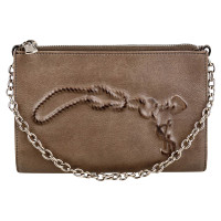 Yves Saint Laurent Clutch Bag Leather in Grey