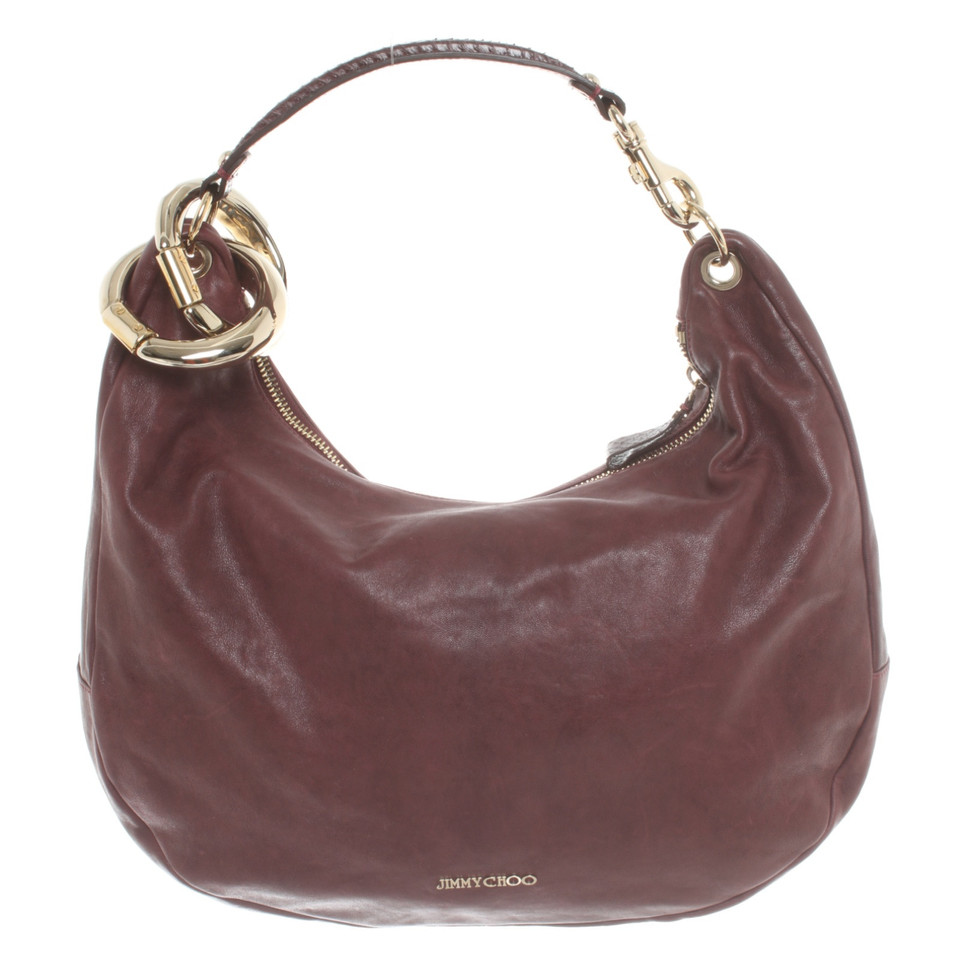 Jimmy Choo Handbag Leather in Bordeaux