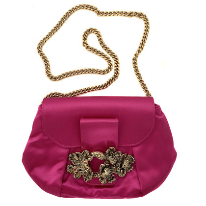 Roberto Cavalli Clutch Bag Silk in Pink