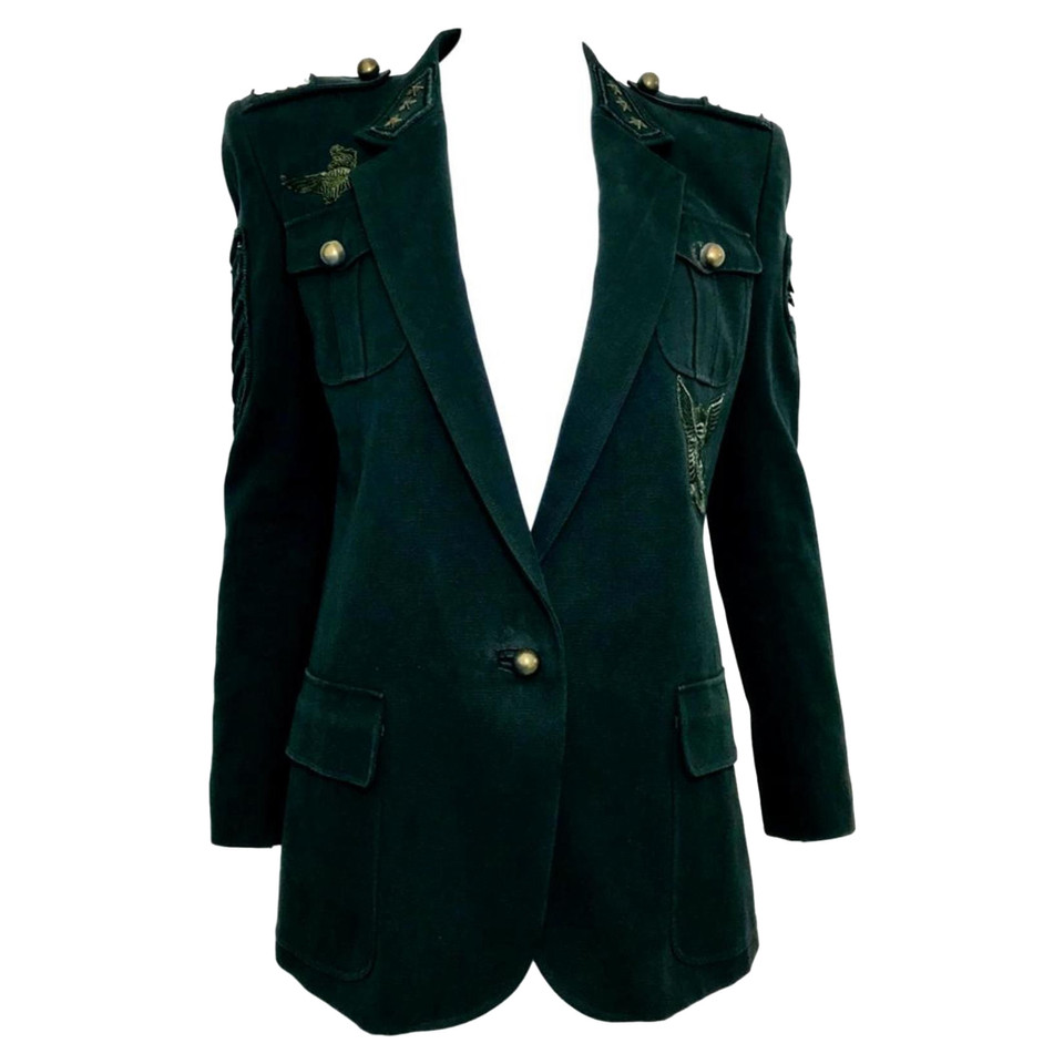 Balmain Jacke/Mantel aus Baumwolle in Khaki