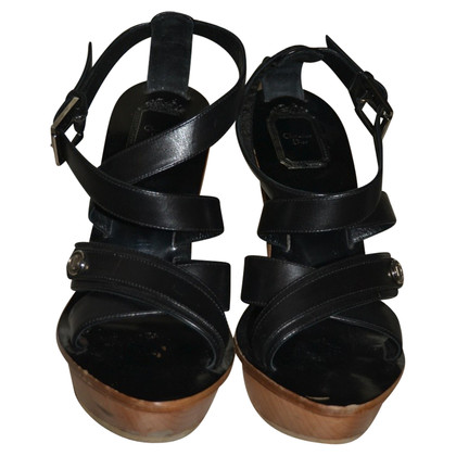 Christian Dior Sandalen Leer in Zwart