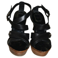 Christian Dior Sandals Leather in Black