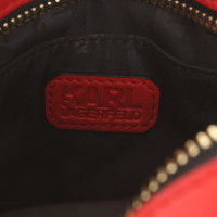 Karl Lagerfeld Umhängetasche aus Leder in Rot