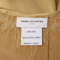 Dries Van Noten Silk dress in gold-brown