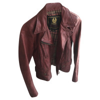 Belstaff Jacket/Coat Leather in Bordeaux