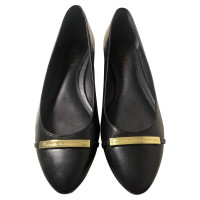 Ralph Lauren Slipper/Ballerinas aus Leder in Schwarz