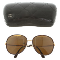 Chanel Sonnenbrille mit Leder-Details