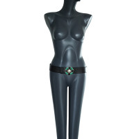 Chanel Leder-Gürtel mit Malteserkreuz-Schnalle