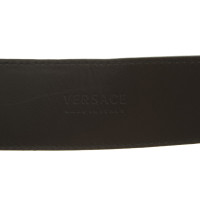 Versace Cintura in pelle con pietre decorative