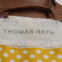 Thomas Rath Leather jacket with rabbit fur trim