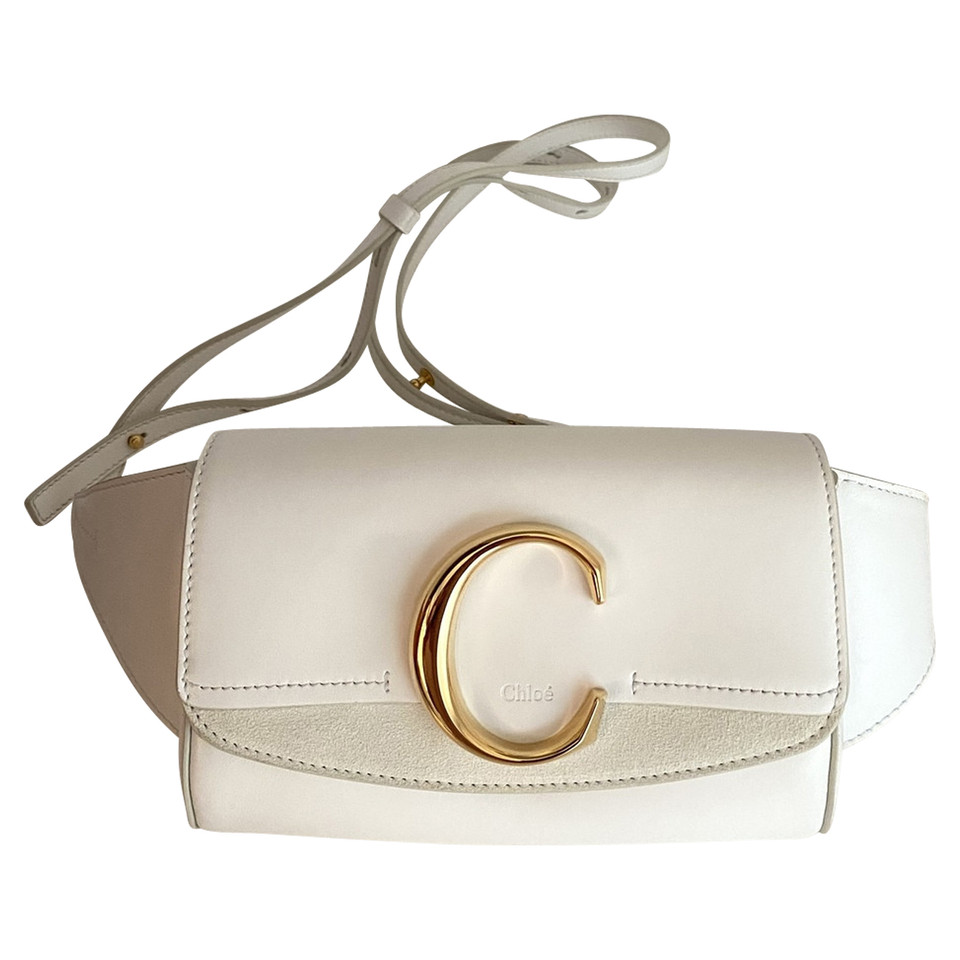 Chloé C Belt Bag in Pelle in Bianco