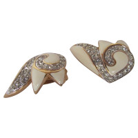 Nina Ricci clip strass émail sur boucles d'oreilles.