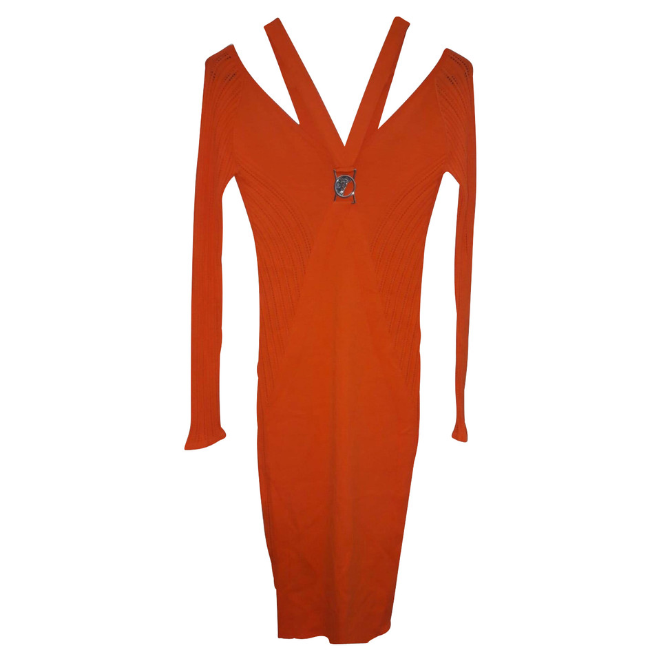 Gianni Versace Kleid aus Viskose in Orange