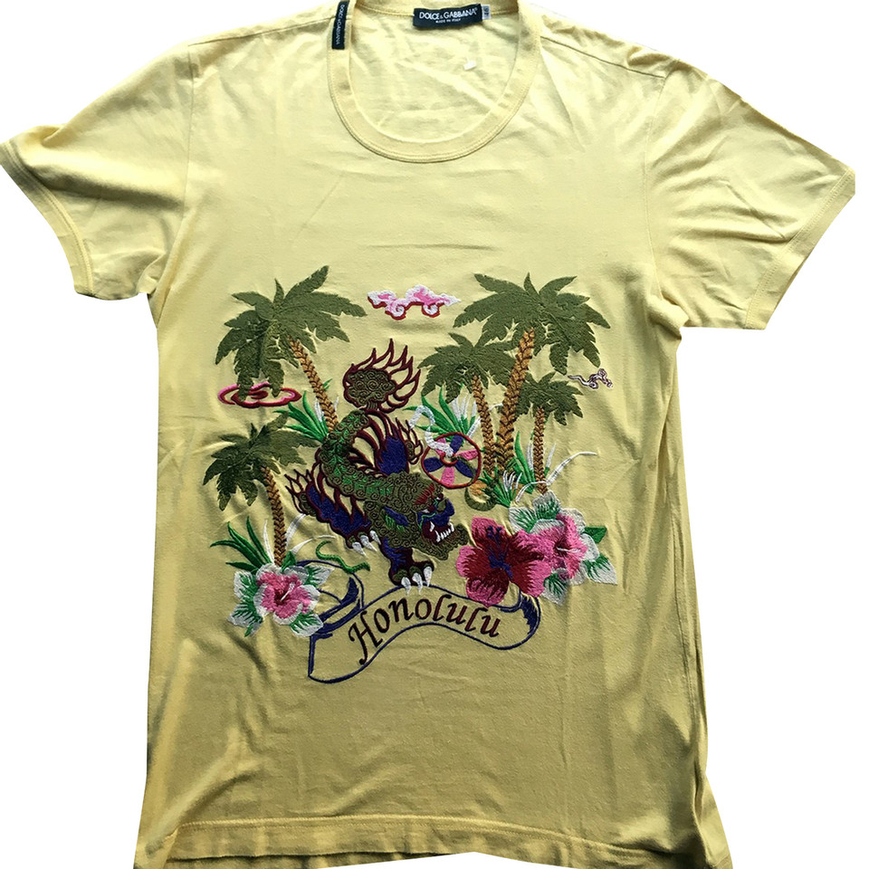 Dolce & Gabbana Top Cotton in Yellow