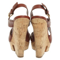 Yves Saint Laurent Sandals Leather in Brown