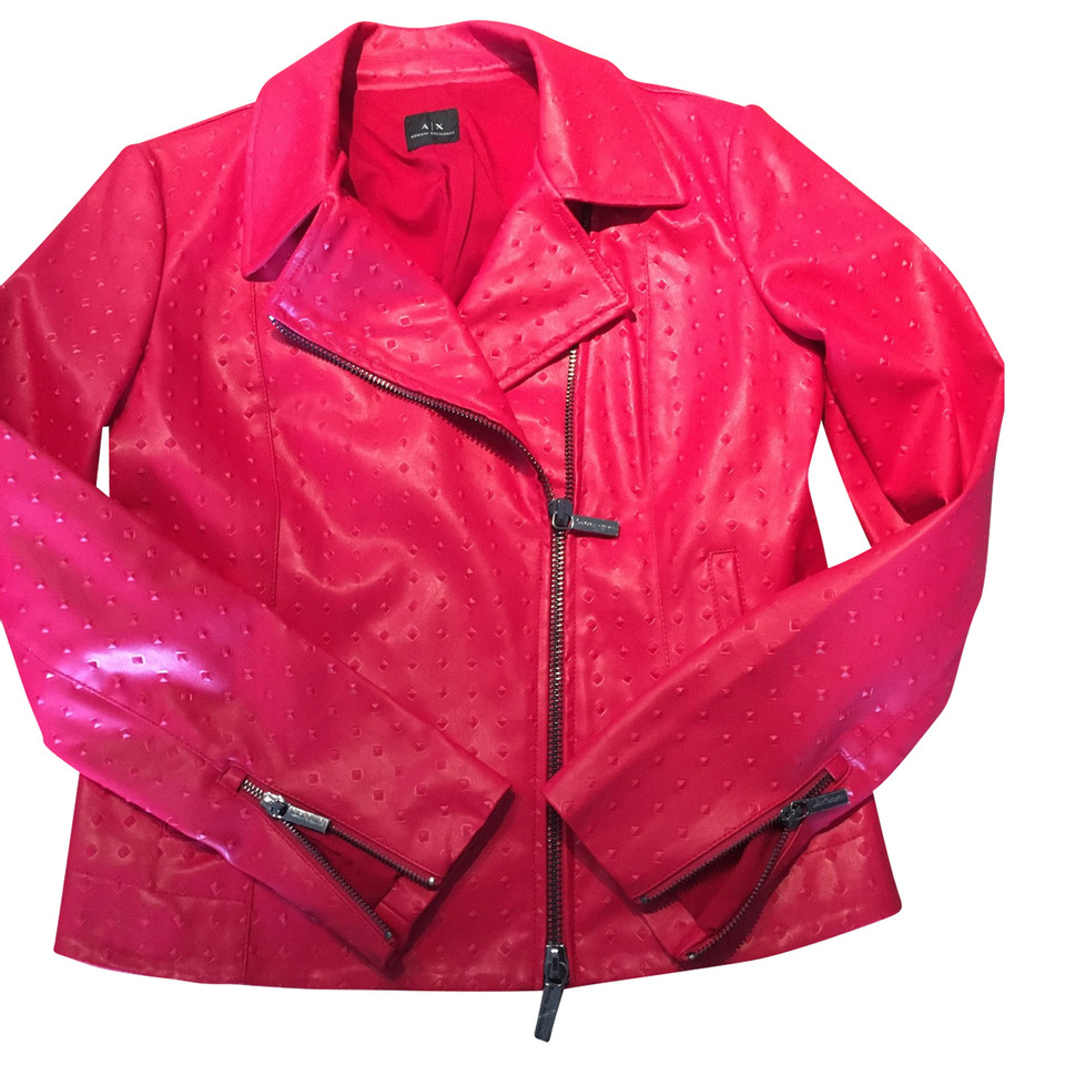 Armani Exchange Gilet in Pelle in Rosso