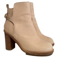 Acne Leather ankle boots in beige