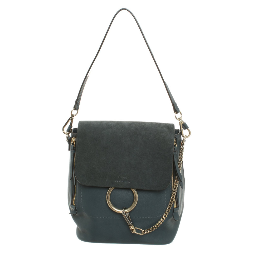 Chloé Faye Backpack Small Leather in Petrol