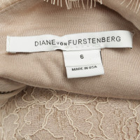 Diane Von Furstenberg Kanten jurk in nude