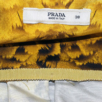 Prada Yellow feather print dress