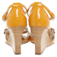 Tod's Wedges Leather in Yellow