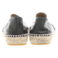 Chanel Slipper/Ballerinas aus Leder in Schwarz