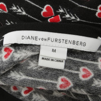 Diane Von Furstenberg Top Heart Print