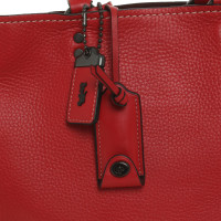 Coach Handtasche aus Leder in Rot
