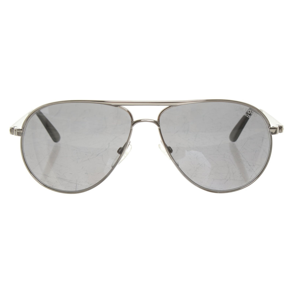 Tom Ford Silberfarbene Pilotenbrille