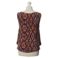 Cynthia Rowley Top in seta con motivi Ikat