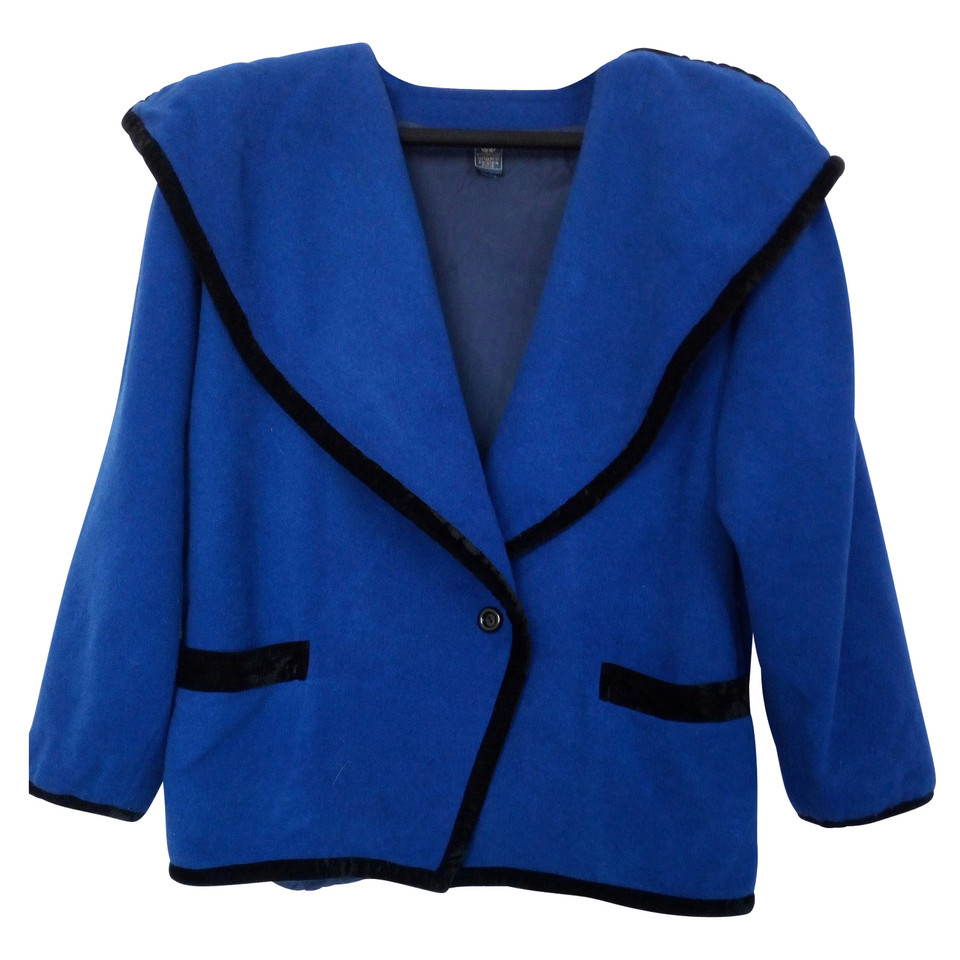Emanuel Ungaro Jacket/Coat Wool in Blue