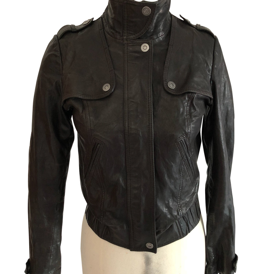 Hugo Boss Leather jacket in brown - Buy Second hand Hugo Boss Leather ...